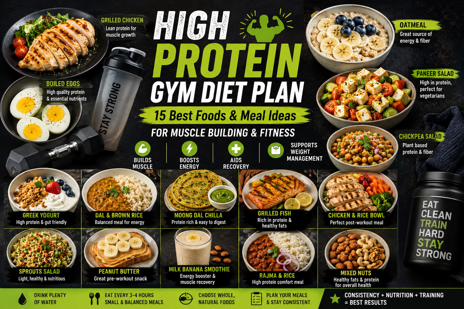 High Protein Gym Diet Plan: 15 Best Foods and Meal Ideas for Muscle Building