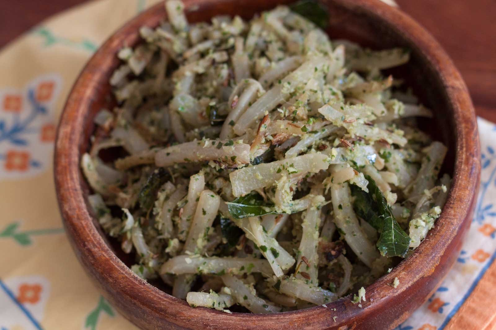 Mulangi Thoran Recipe - Radish Stir Fry With Coconut