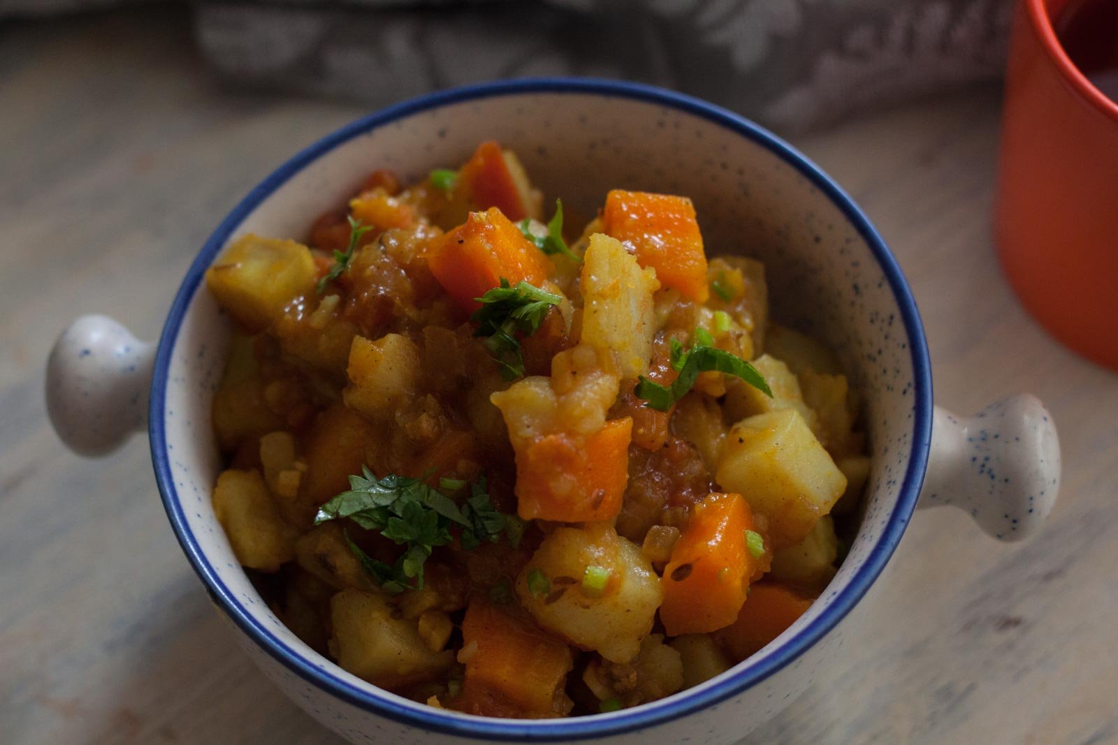 Sweet Potato And Carrot Sabzi Recipe