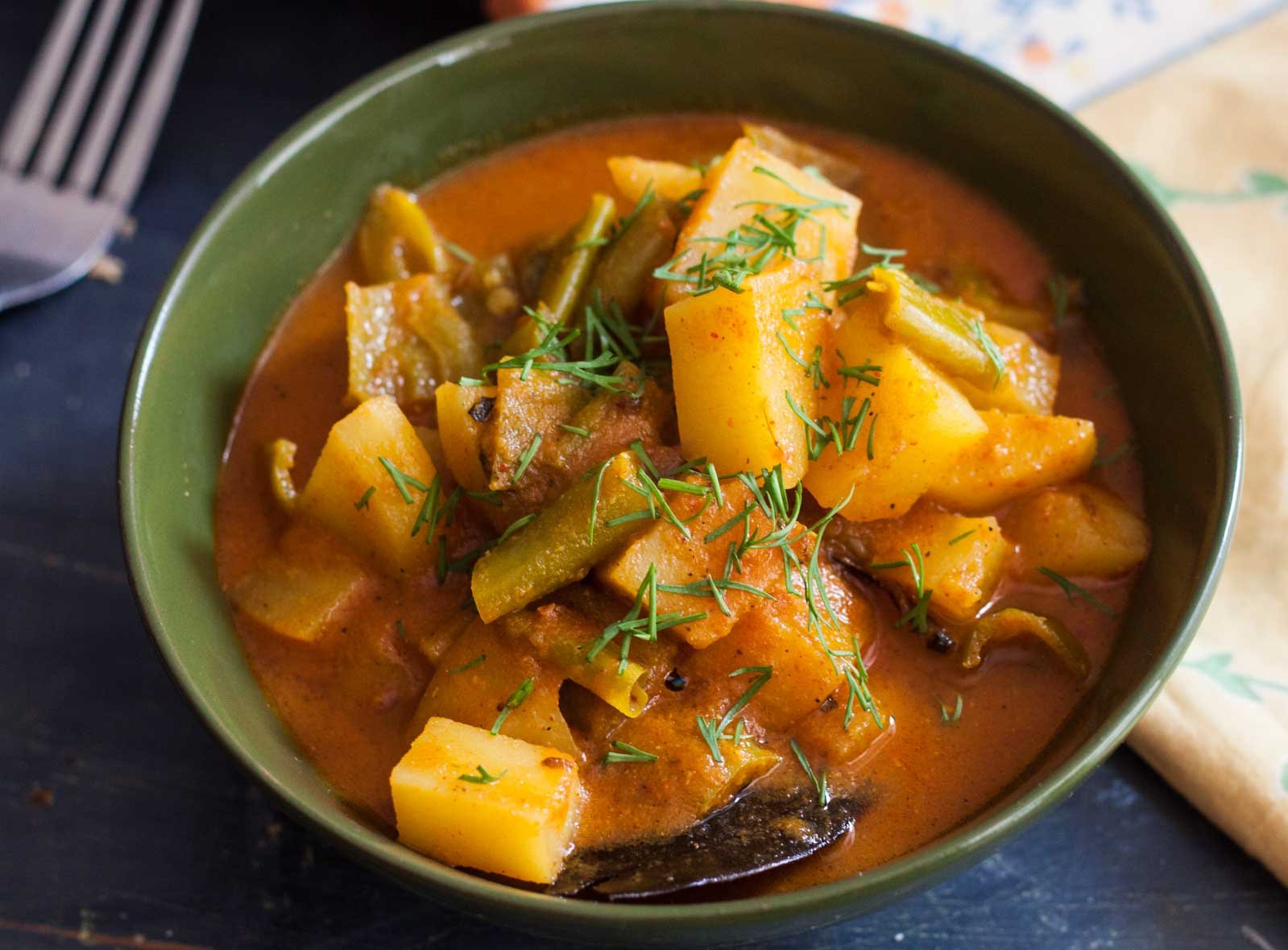 Mirchi And Aloo Curry Recipe - Long Green Chilli And Potato Curry