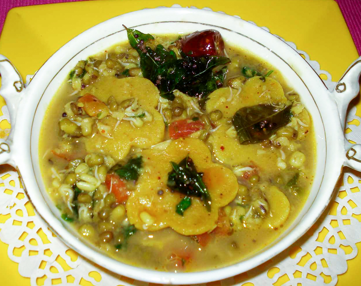 Dal Dhokli Recipe With Sprouted Moong Dal