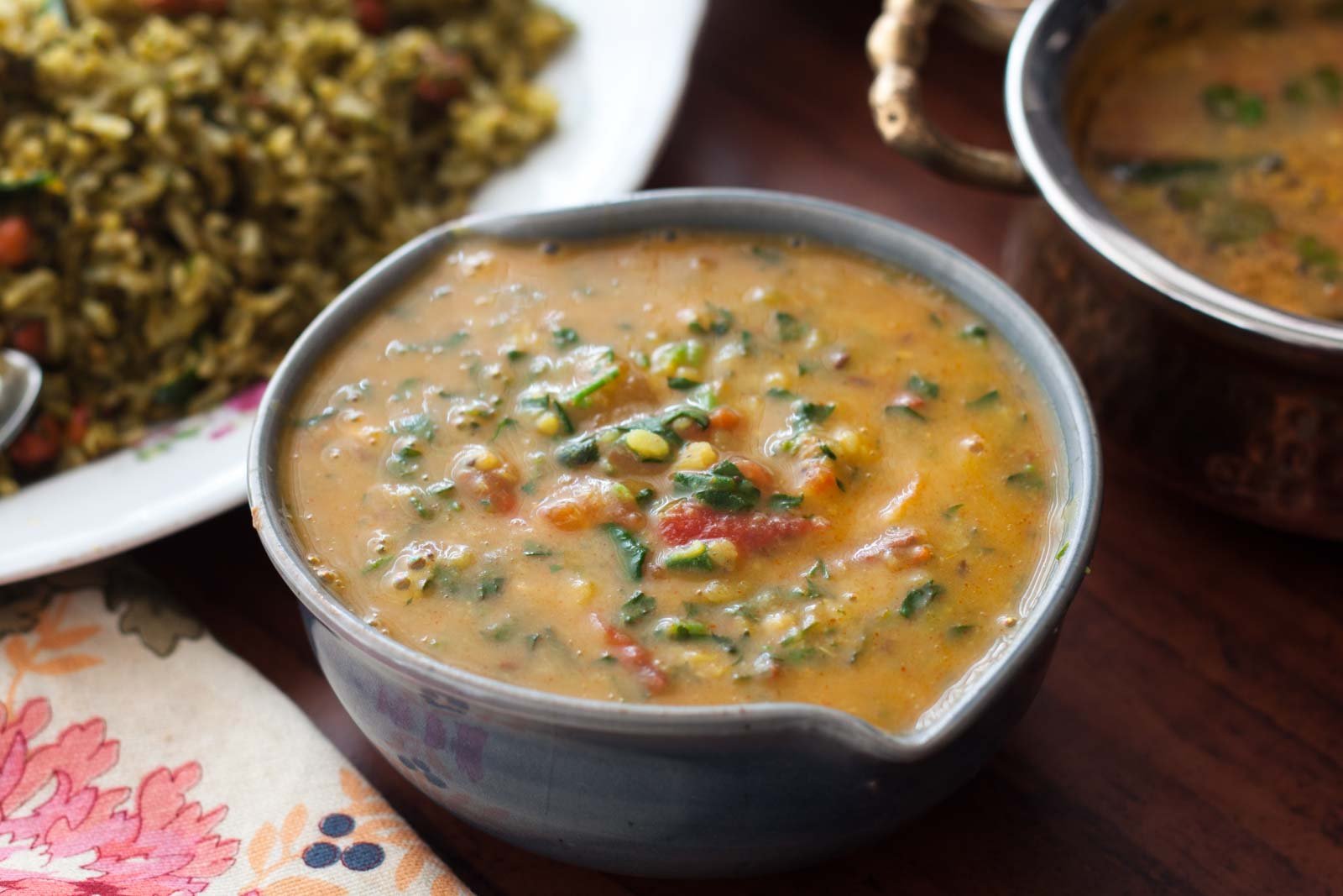 Methi Moong Dal Palak Recipe