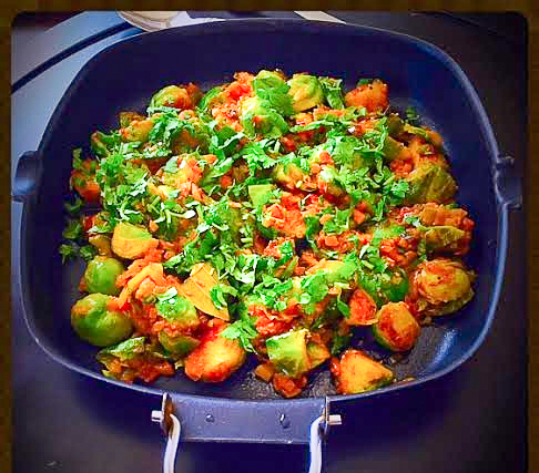 Indian Spiced Brussel Sprouts Sabzi Recipe (Brussel Sprouts Stir Fry)