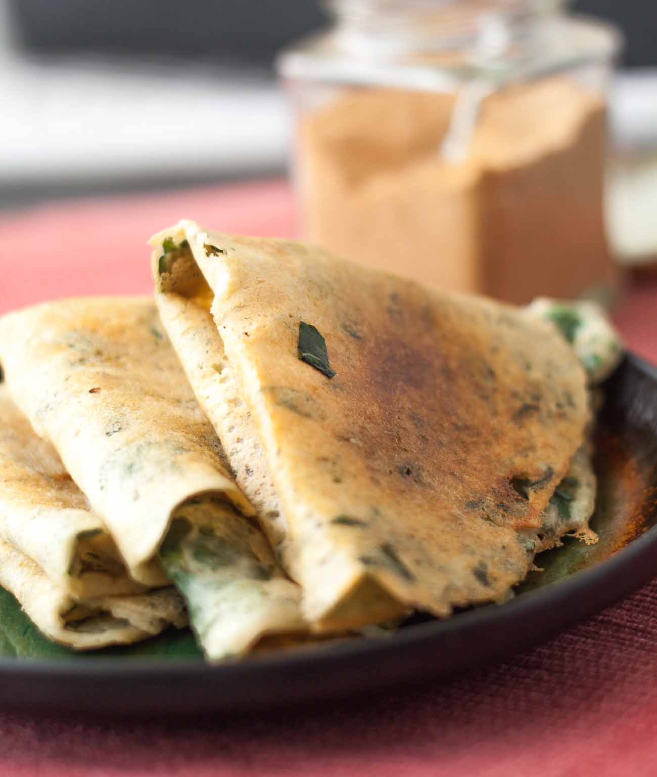 Murungai Keerai Adai Recipe - Drumstick Leaves Adai | Lentil Crepes